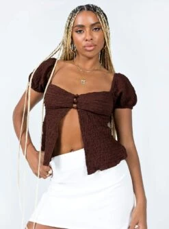Princess Polly Patrea Top Brown