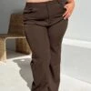 Lulu Pants Brown Curve