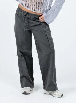 Princess Polly Fernando Parachute Pants Slate