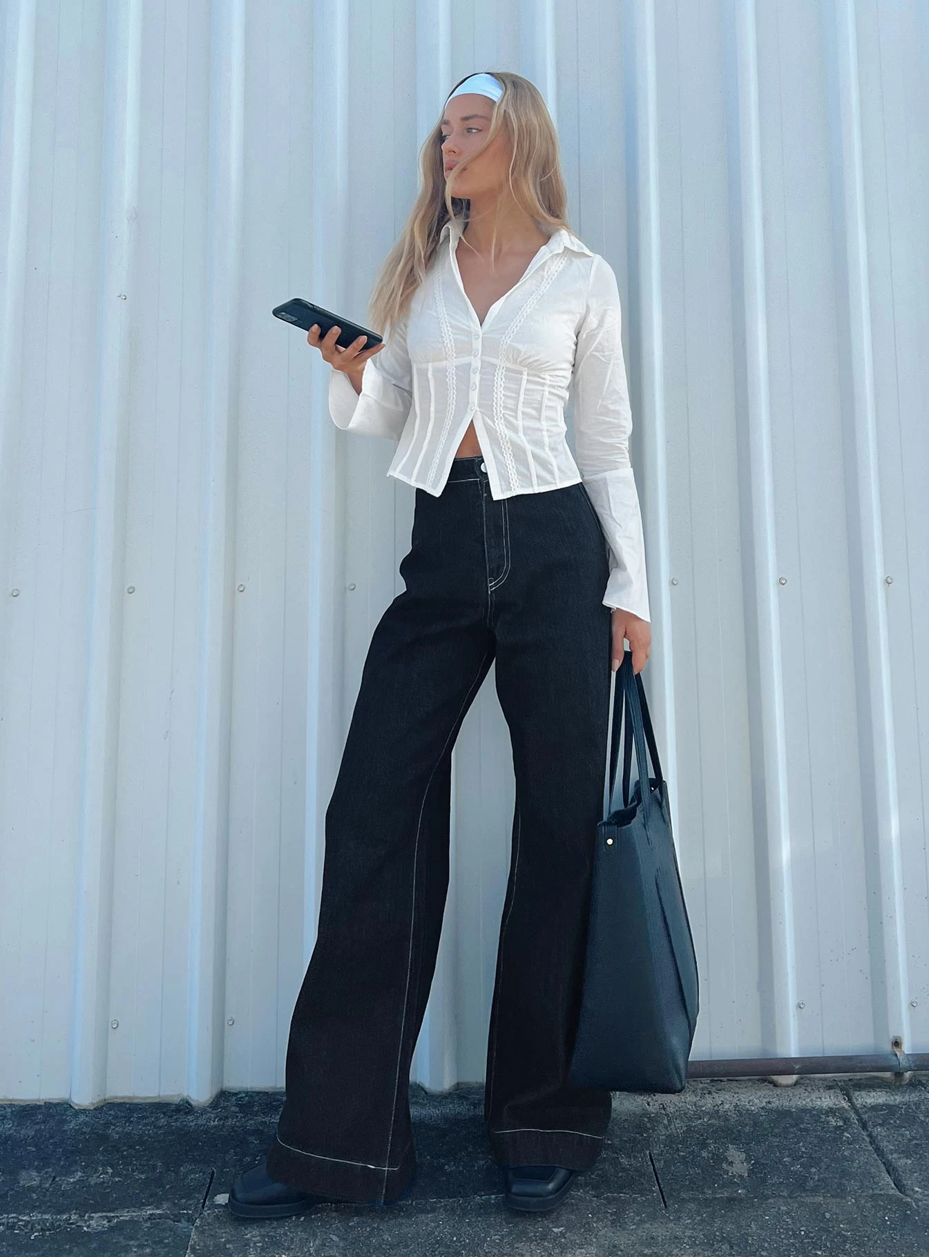 Princess Polly Boorala Wide Leg Jeans Dark Wash Denim 1 Princess Polly Boorala Wide Leg Jeans Dark Wash Denim