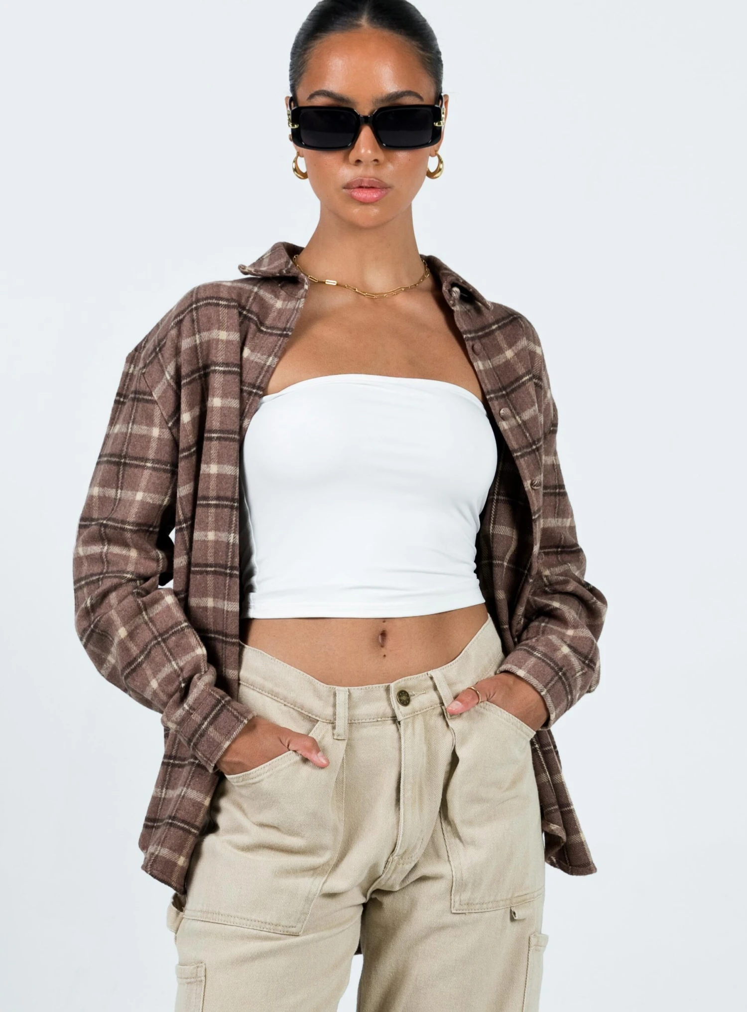 Princess Polly Harleigh Shirt Brown 2 Princess Polly Harleigh Shirt Brown - Image 2