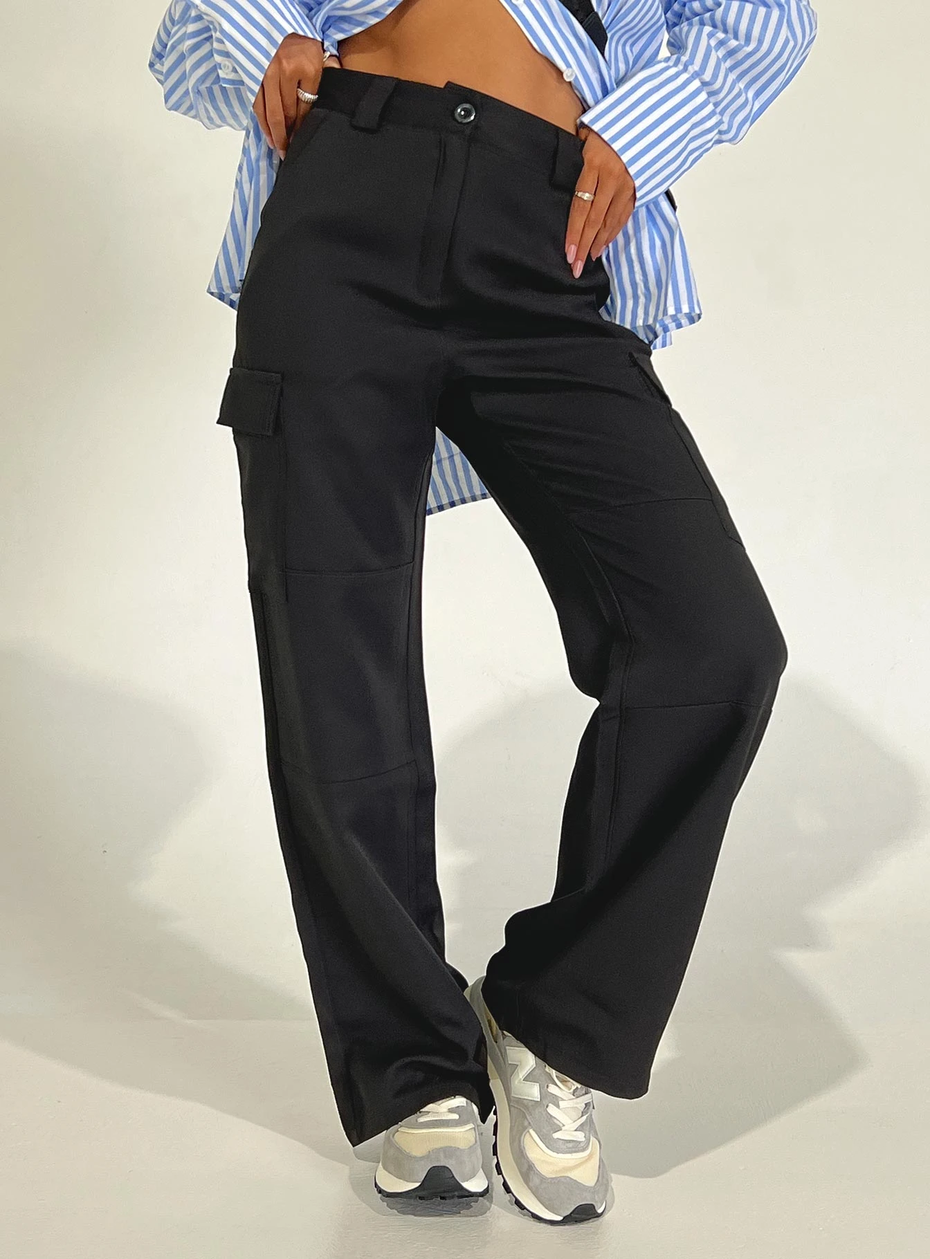 Princess Polly Kaydence Cargo Pants Black 1 Princess Polly Kaydence Cargo Pants Black