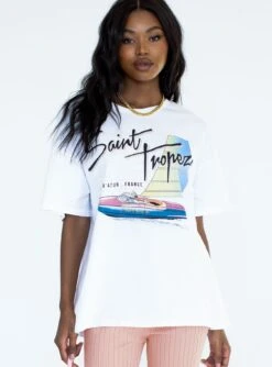 Princess Polly Saint Tropez White Tee
