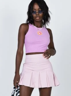 Rescue Me Pleat Denim Mini Skirt Pink -Chic Clothing Shop 1 465f8030 61e0 4434 8396 53aedb25a4ad
