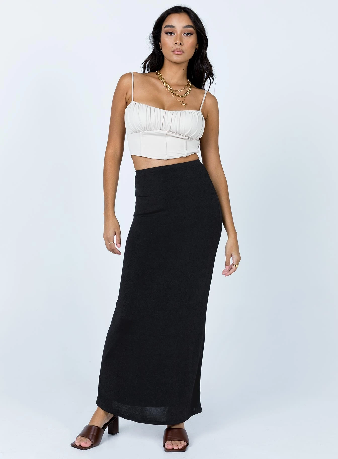 Princess Polly Harriette Maxi Skirt Black 2 Princess Polly Harriette Maxi Skirt Black - Image 2