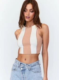 Princess Polly Carney Top Beige