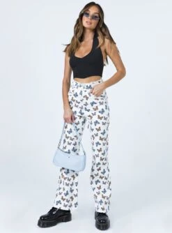Princess Polly Butterfly Fly Away Jeans White