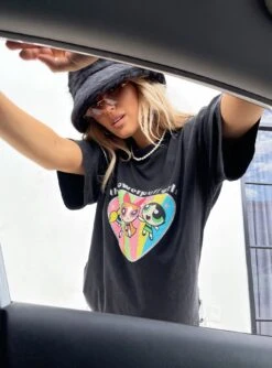 Powerpuff You Can't Just Buy Superpowers Tee Black