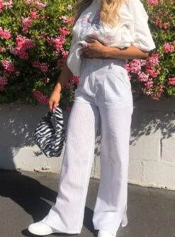 Princess Polly Carefree Pinstripe Pants White