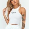 Princess Polly Striker Tank Top White