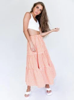 Princess Polly Hale Midi Skirt Orange