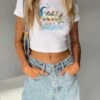 Princess Polly Scooby-Doo Surf's Up Cropped Tee White
