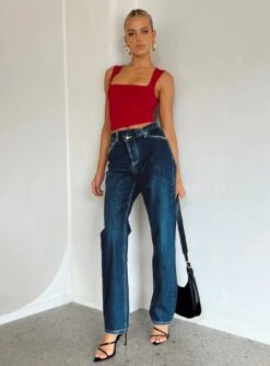 Back In Time Top Red -Chic Clothing Shop 2 model info Kiana us2