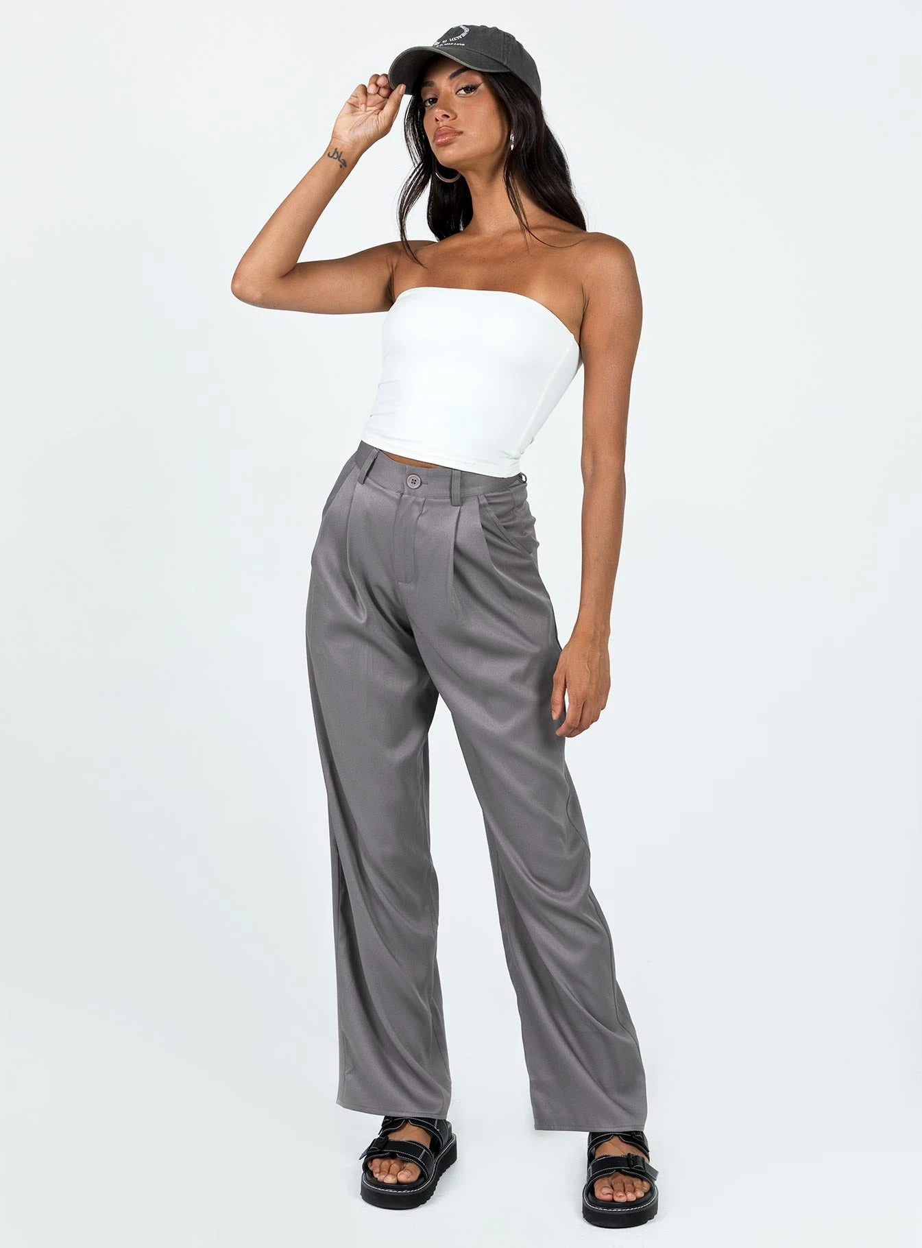 Princess Polly Deagon Pants Grey 2 Princess Polly Deagon Pants Grey - Image 2