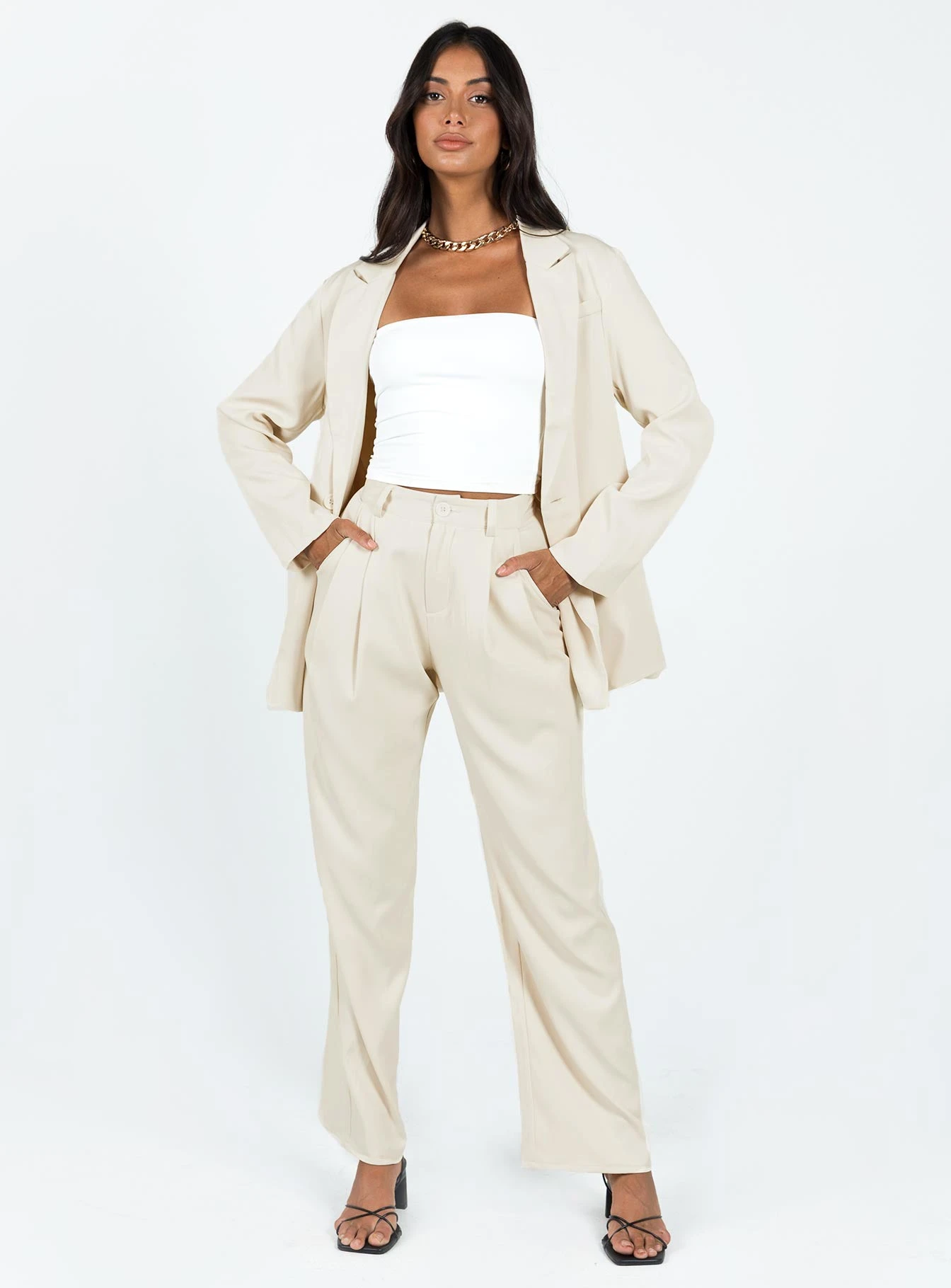 Princess Polly Deagon Pants Cream 3 Princess Polly Deagon Pants Cream - Image 3