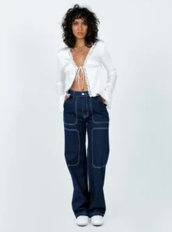 Princess Polly Marine Denim Jean -Chic Clothing Shop 2 modelinfo Tamika us2 9eaae6c4 650c 4c9e b293 a51c35d5d9fb