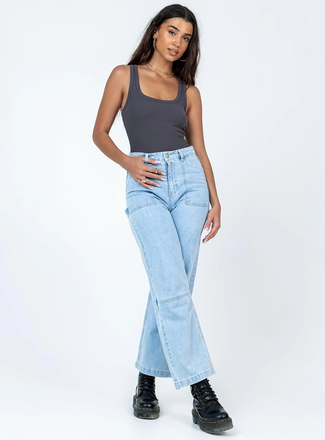 Princess Polly Camellia Bodysuit Slate Grey 3 Princess Polly Camellia Bodysuit Slate Grey - Image 3