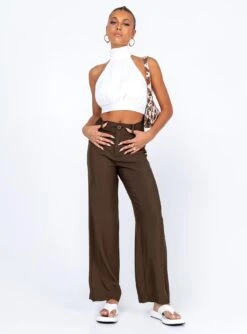 Princess Polly Stephie Pants Brown -Chic Clothing Shop 2 modelinfo alexis us2 a8a32346 3d58 4ea8 bb63 22cd4d2f453c
