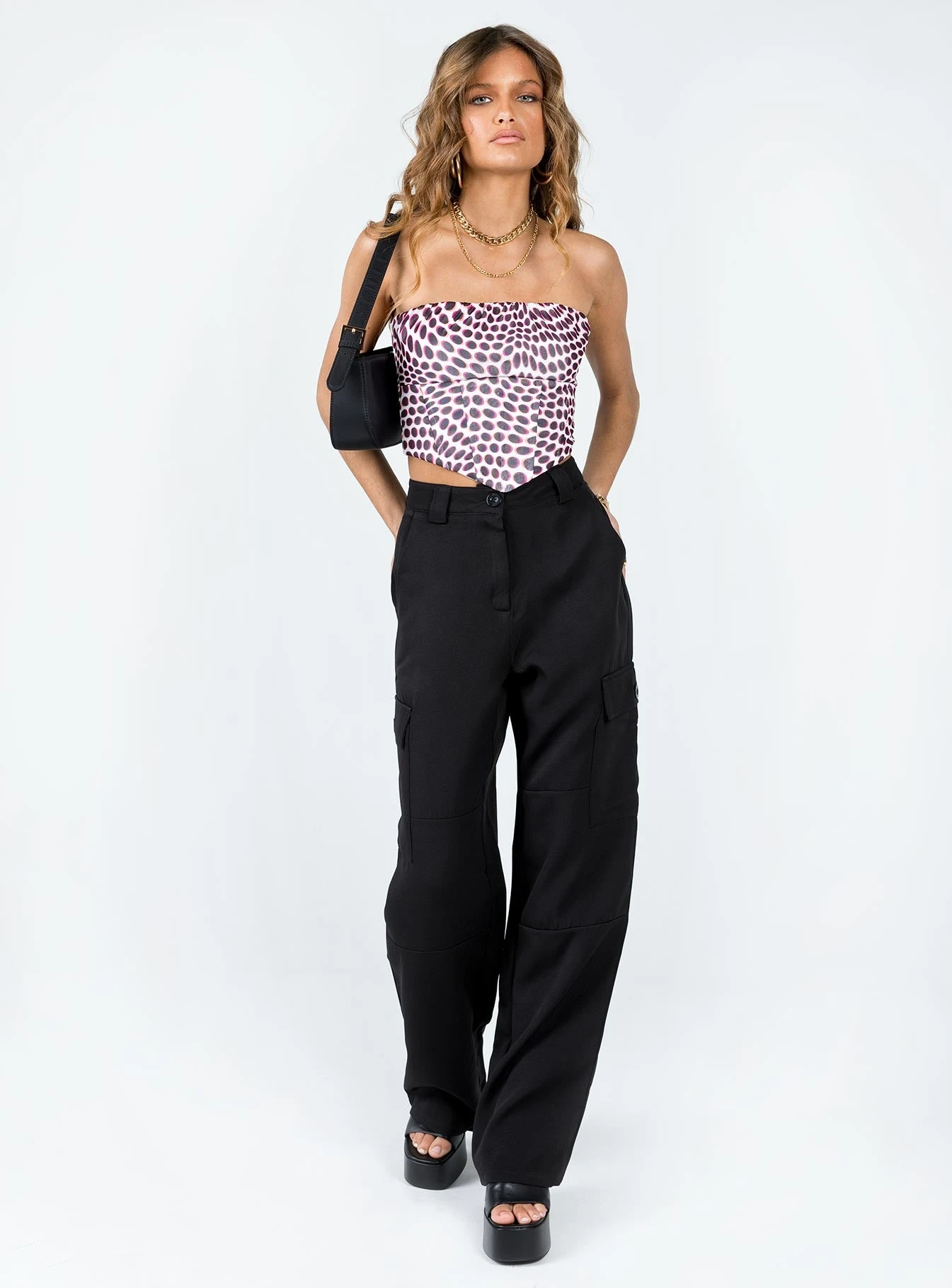 Princess Polly Kaydence Cargo Pants Black 3 Princess Polly Kaydence Cargo Pants Black - Image 3