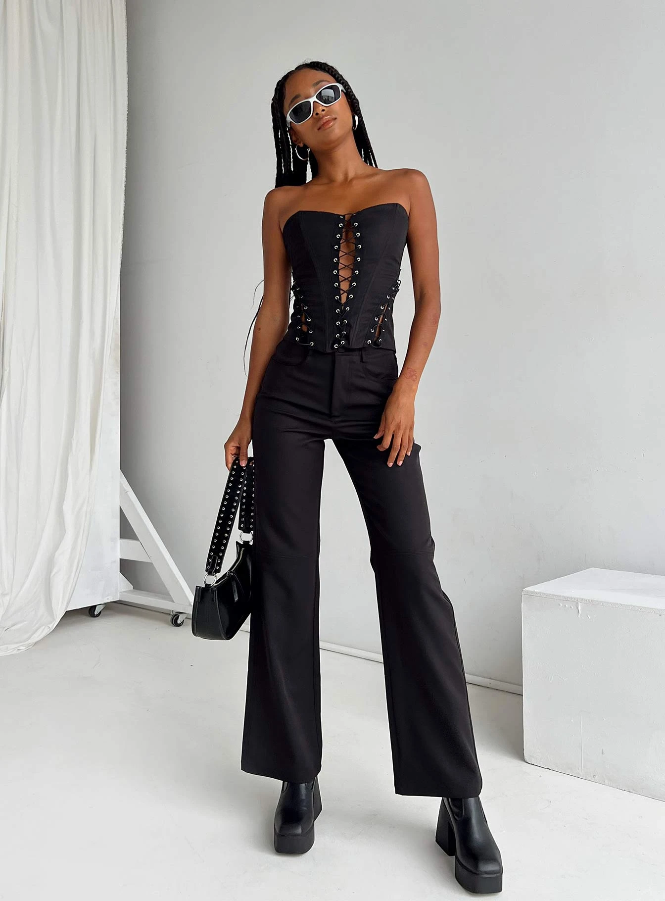 Princess Polly Lulu Pants Black 2 Princess Polly Lulu Pants Black - Image 2