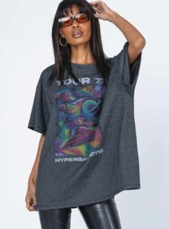 Princess Polly Hyper Galactic Oversize Tee Black