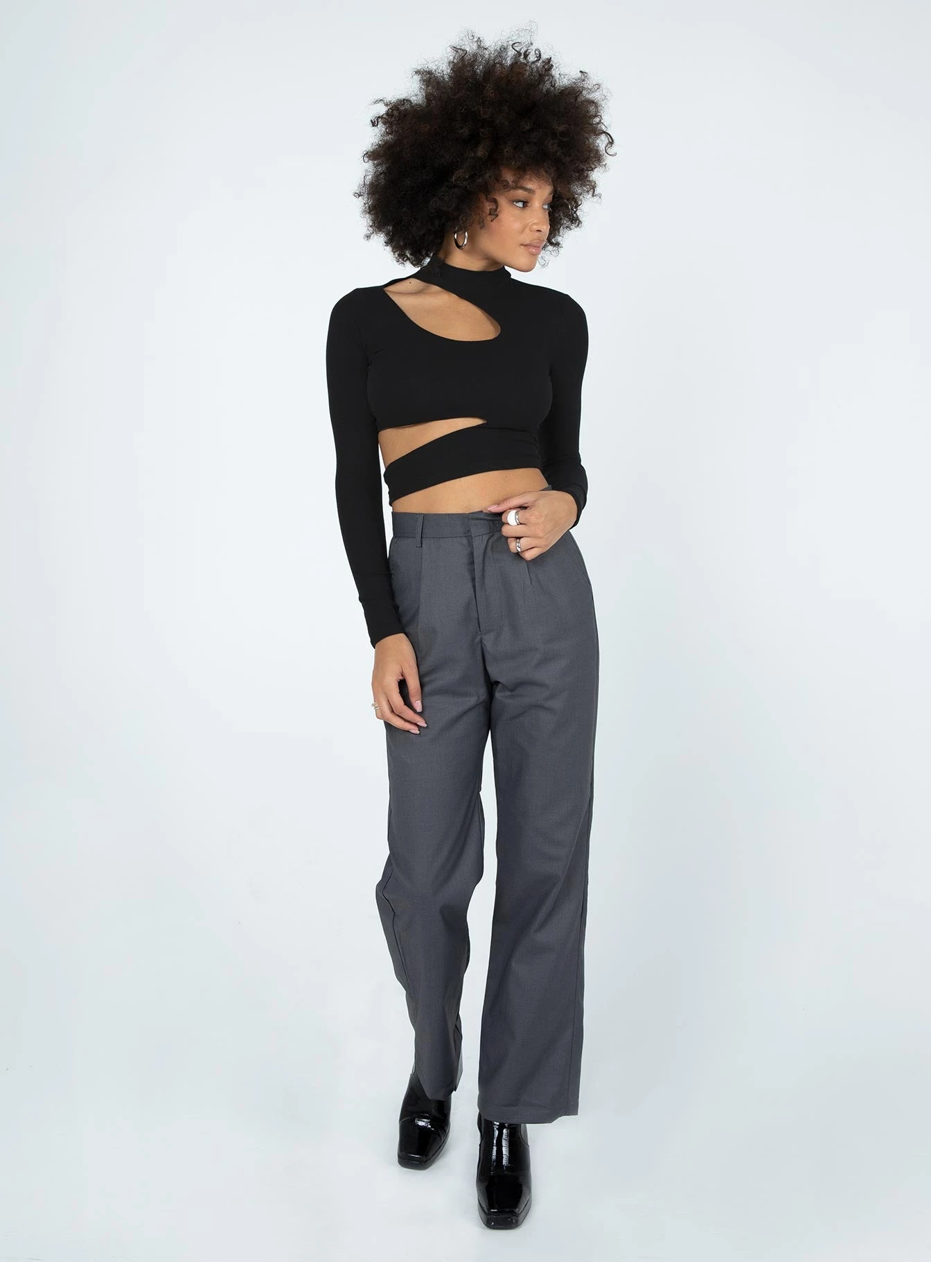 Princess Polly Tessie Pants Grey 2 Princess Polly Tessie Pants Grey - Image 2