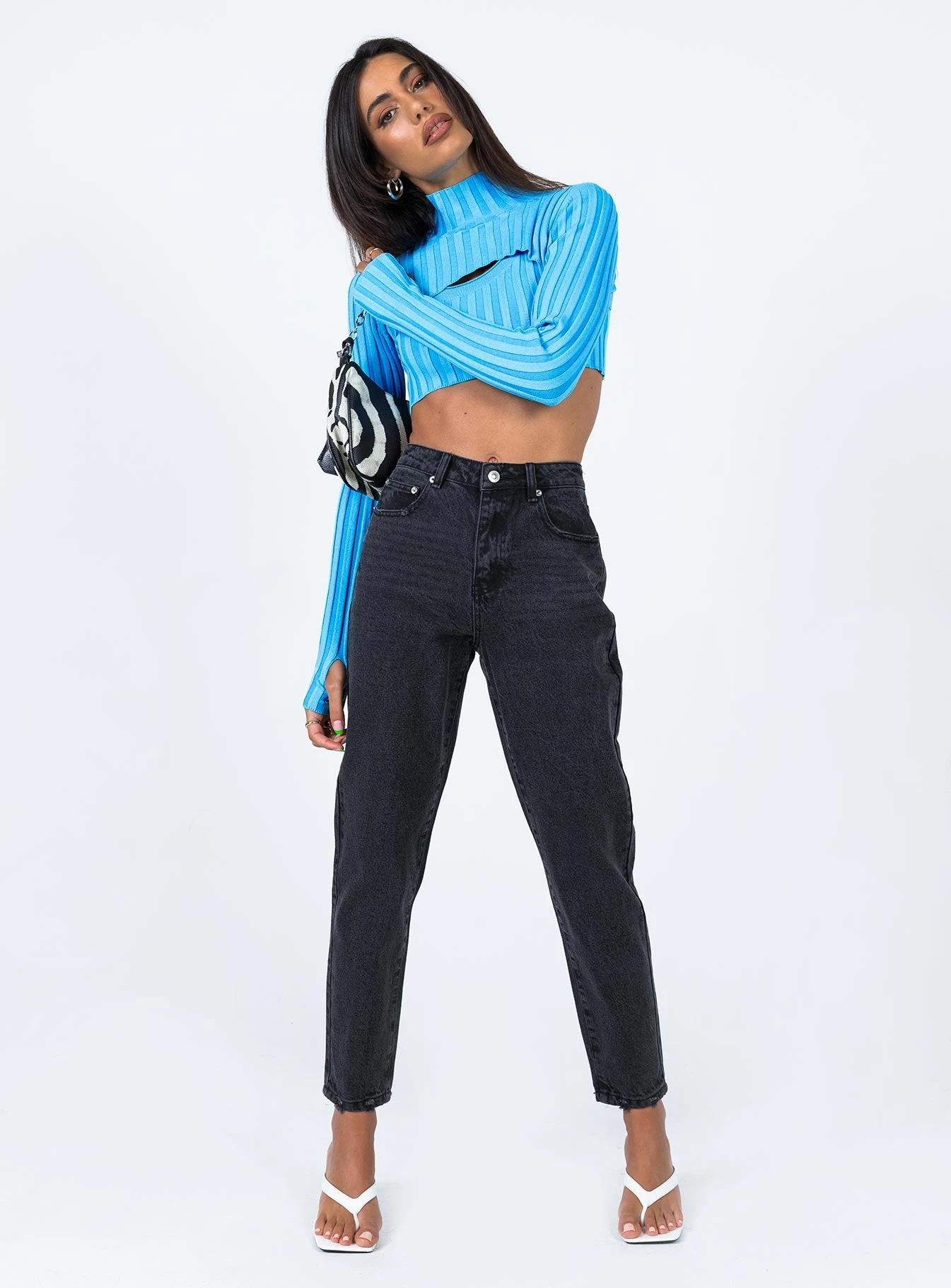 Princess Polly Zaiden Straight Leg Jeans Black Denim 3 Princess Polly Zaiden Straight Leg Jeans Black Denim - Image 3