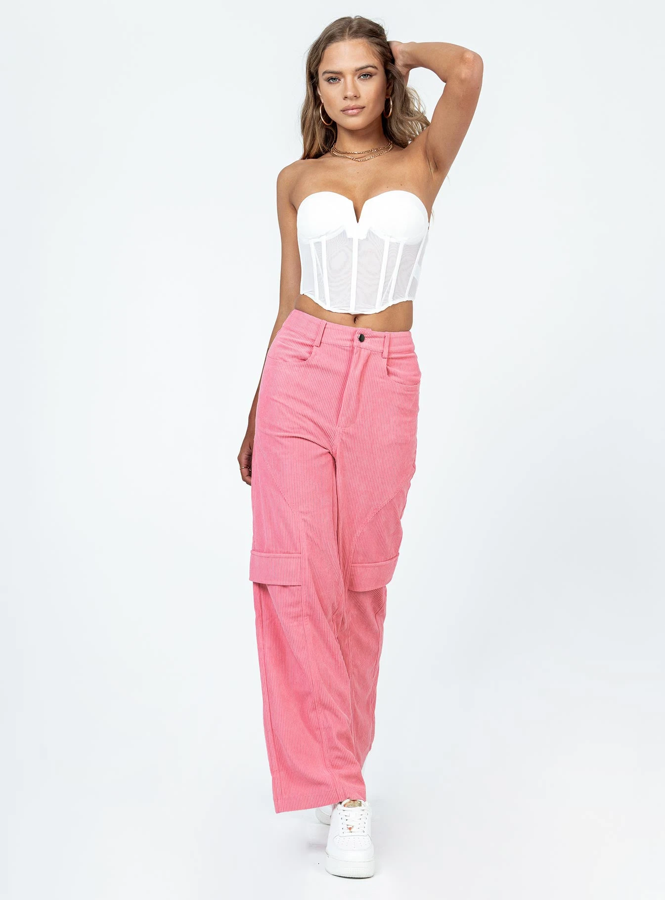 Princess Polly City Loop Cord Pant Pink 3 Princess Polly City Loop Cord Pant Pink - Image 3