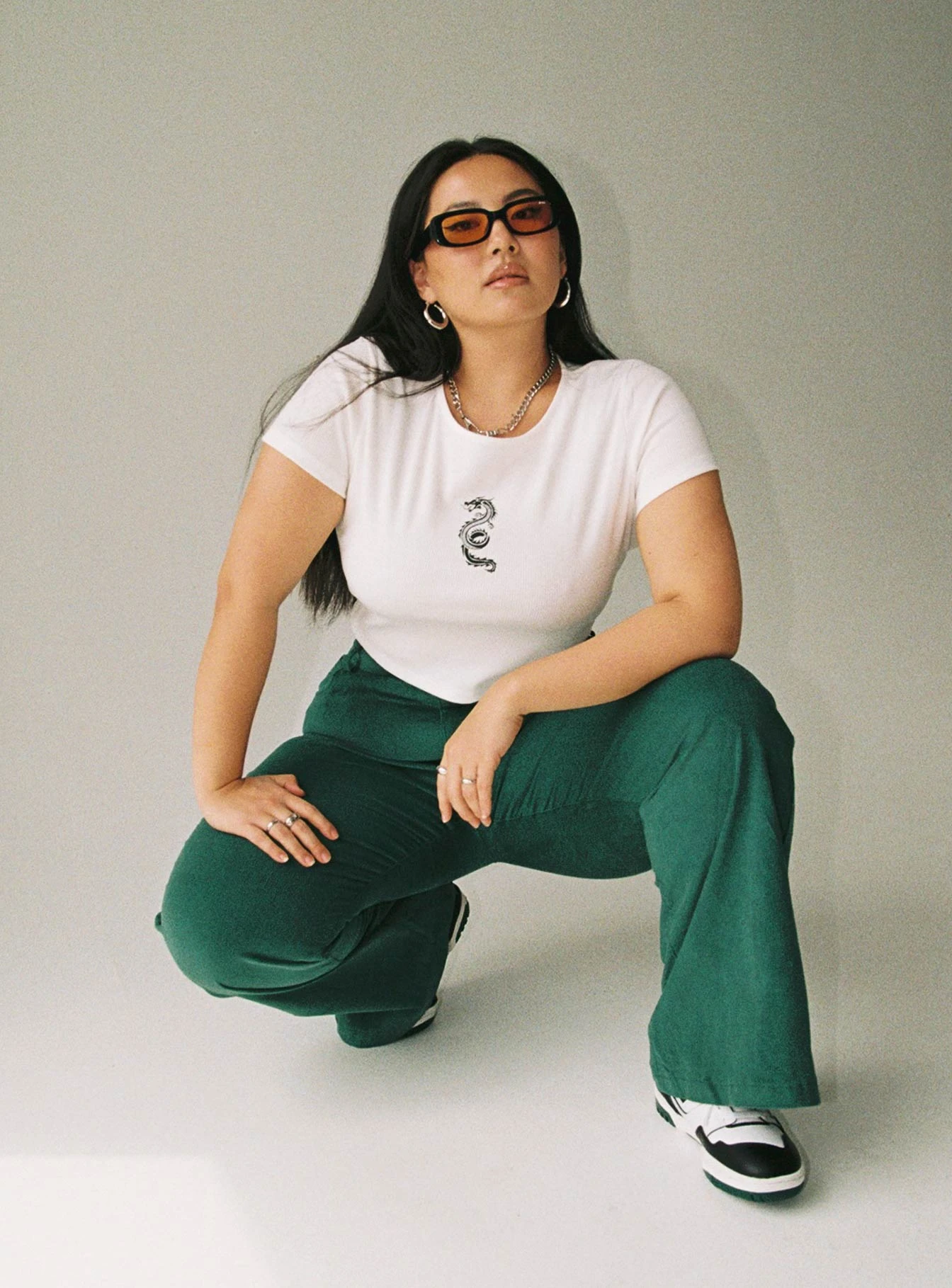 Dragon Crop Top White Curve 2 Dragon Crop Top White Curve - Image 2