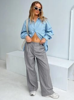 Princess Polly Mullholland Pants Slate -Chic Clothing Shop 2 modelinfo saskia us2 ad067e4e 366d 4778 9007 f959b84100e2