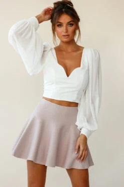 Rowena A-Line Knit Flounce Skirt Blush 7 Rowena A-Line Knit Flounce Skirt Blush -Chic Clothing Shop 26800d white 24465b01 blush bottom 190806sl17589
