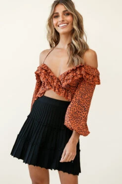 Eleanor Thick Ribbed Knit A-Line Skirt Black 8 Eleanor Thick Ribbed Knit A-Line Skirt Black -Chic Clothing Shop 27335b black bottom 190903sl2103