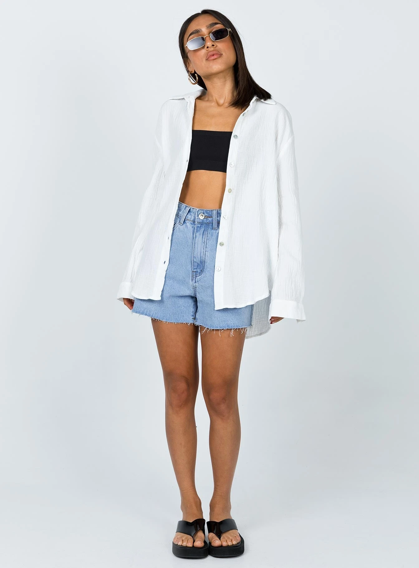 Princess Polly Mahalia Shirt White 3 Princess Polly Mahalia Shirt White - Image 3