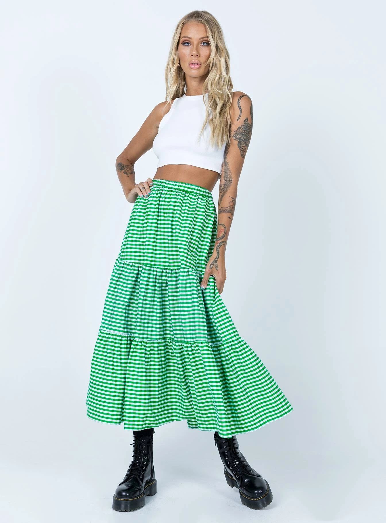 Princess Polly Hale Midi Skirt Green 4 Princess Polly Hale Midi Skirt Green - Image 4