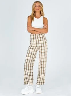 Princess Polly Euros Pants Yellow Check -Chic Clothing Shop 2 bdc722a6 7914 4c32 985e d823ee64a8f2