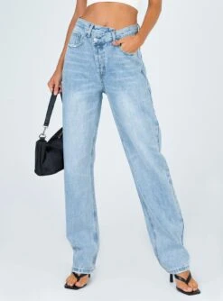 Holly Asymmetric Straight Leg Jean Light Wash Denim Petite -Chic Clothing Shop 2 ce70a26e fe79 4fa0 9860 290ddeb12e9a
