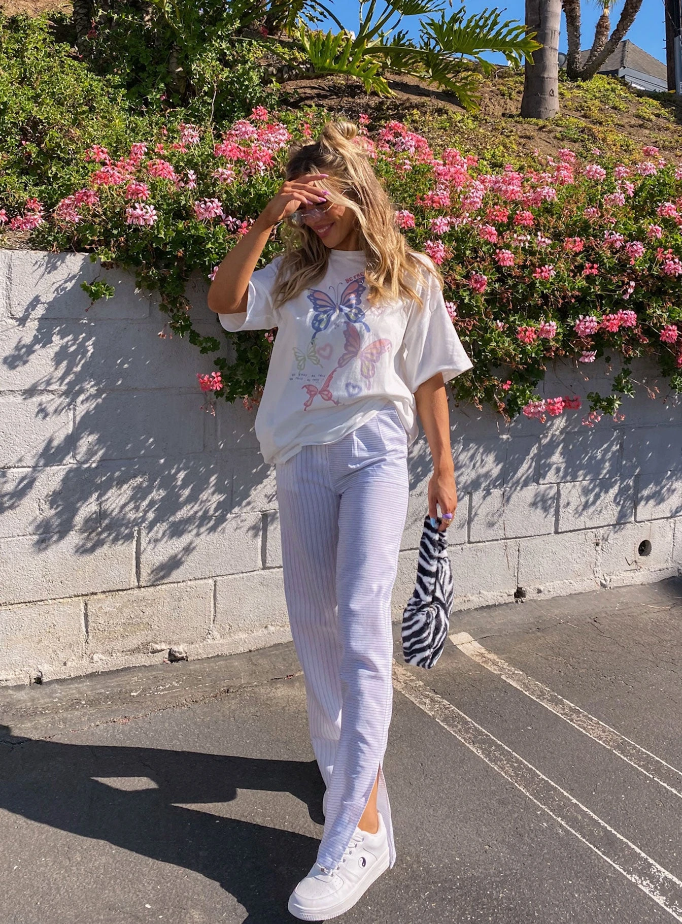 Princess Polly Carefree Pinstripe Pants White 2 Princess Polly Carefree Pinstripe Pants White - Image 2