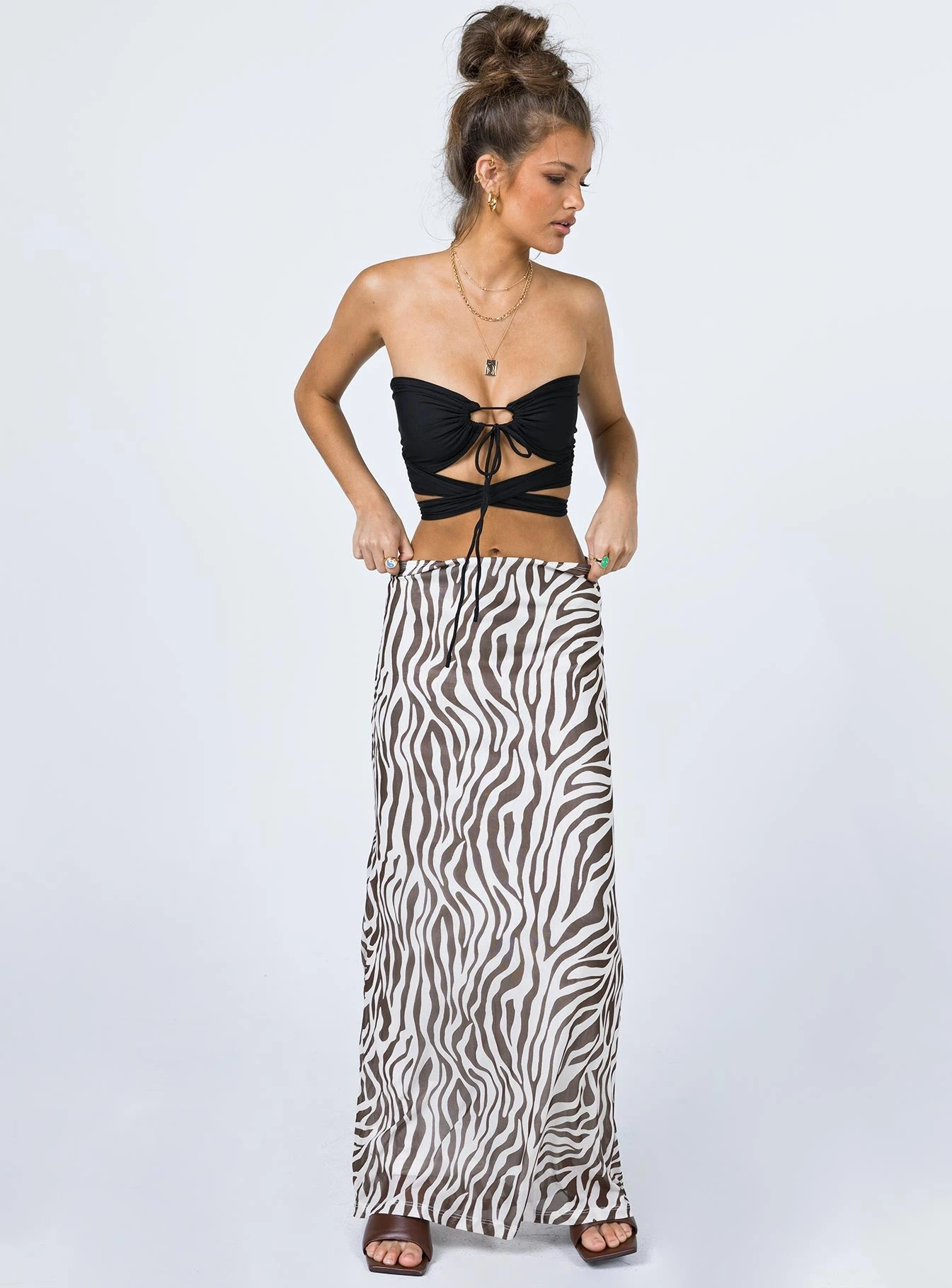 Princess Polly Aiesha Maxi Skirt Beige 4 Princess Polly Aiesha Maxi Skirt Beige - Image 4