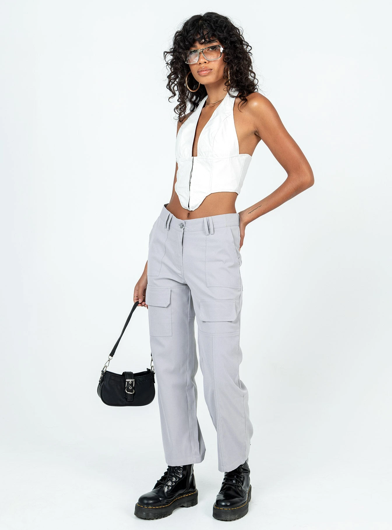 Princess Polly As You Were Cargo Pants Grey 4 Princess Polly As You Were Cargo Pants Grey - Image 4