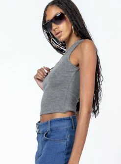 Princess Polly Shaina Top Slate -Chic Clothing Shop 3 modelinfo Ayanna us2 2480556a b22c 44d9 97a3 3ea1aaa6c892