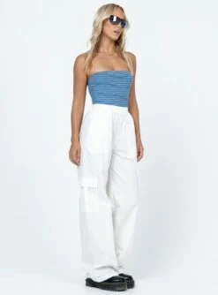 Princess Polly Lista Elastic Pocket Pants White -Chic Clothing Shop 3 modelinfo anni us2 d2eb8f53 26d4 452a 9ae4 d5c28e343eed