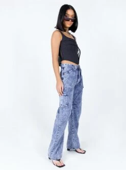 Miami Vice Pant Dark Wash Denim -Chic Clothing Shop 3 modelinfo elle us4 101a4b64 2fee 4a02 844f f8206de2f0dc