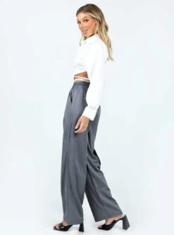 Princess Polly Higgins Pants Grey Pinstripe -Chic Clothing Shop 3 modelinfo emma us2 6619057a ddc2 4c69 9bd5 f447fd17077b