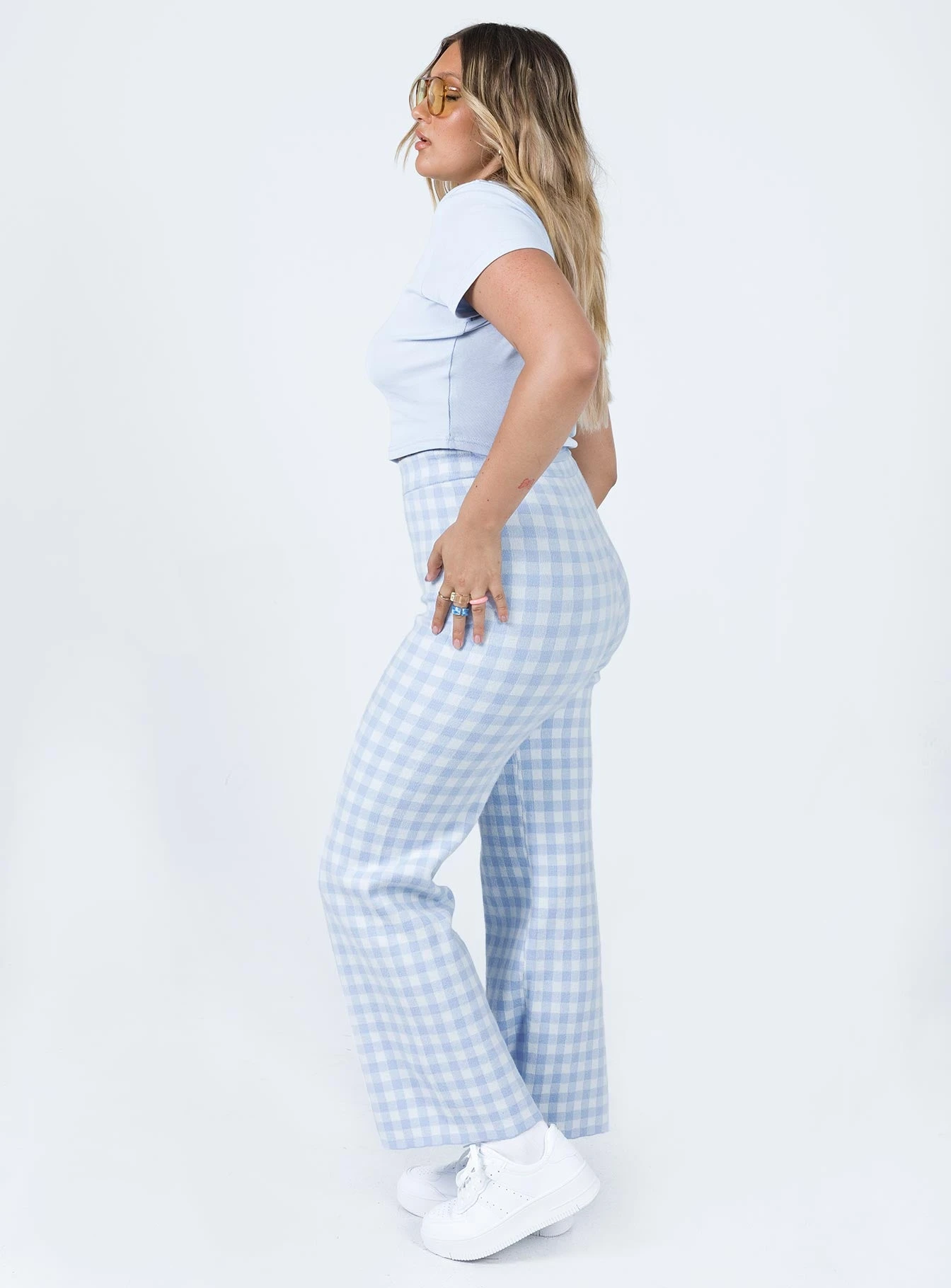 Princess Polly Jeanie Knit Pants Blue 4 Princess Polly Jeanie Knit Pants Blue - Image 4