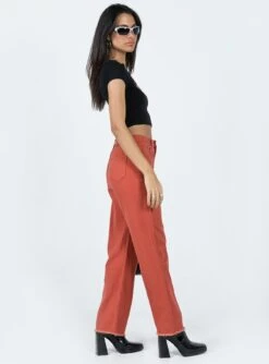 Princess Polly Kalinda Denim Jeans Red -Chic Clothing Shop 3 modelinfo jess us2 00a931b5 b00a 4d0b 84e8 c8f4ff21f79b