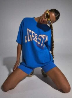 JGR & STN Home Run Oversized Tee Blue -Chic Clothing Shop 3 modelinfo kinsey us2 7f17b794 44e2 42a4 aa4e 8e8ee6ec82f0
