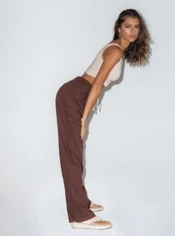 Princess Polly Ayla Linen Pants Chocolate Brown 8 Princess Polly Ayla Linen Pants Chocolate Brown -Chic Clothing Shop 3 10cce38b ae83 4f38 9593 8e5b49523c10