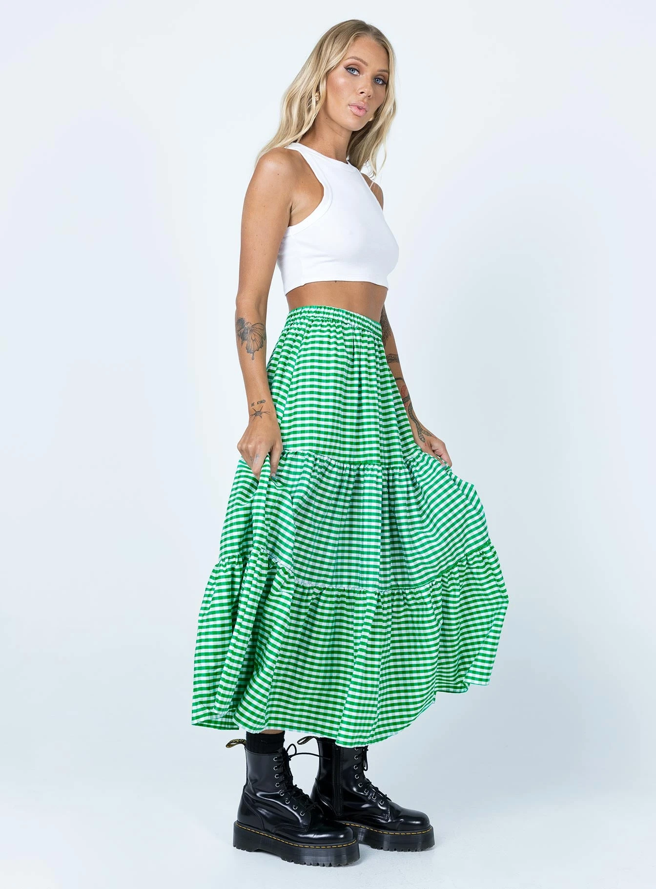 Princess Polly Hale Midi Skirt Green 5 Princess Polly Hale Midi Skirt Green - Image 5