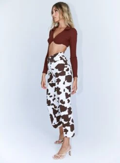 Princess Polly Be Wild Pants White / Brown -Chic Clothing Shop 3 8fdc4640 a881 4cc7 b422 144e953be82c