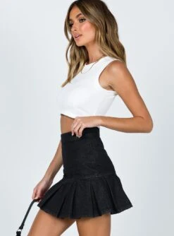 Rescue Me Pleat Mini Skirt Black Denim -Chic Clothing Shop 3 92b6976b 545b 40b4 9bc5 06831b9a21e8